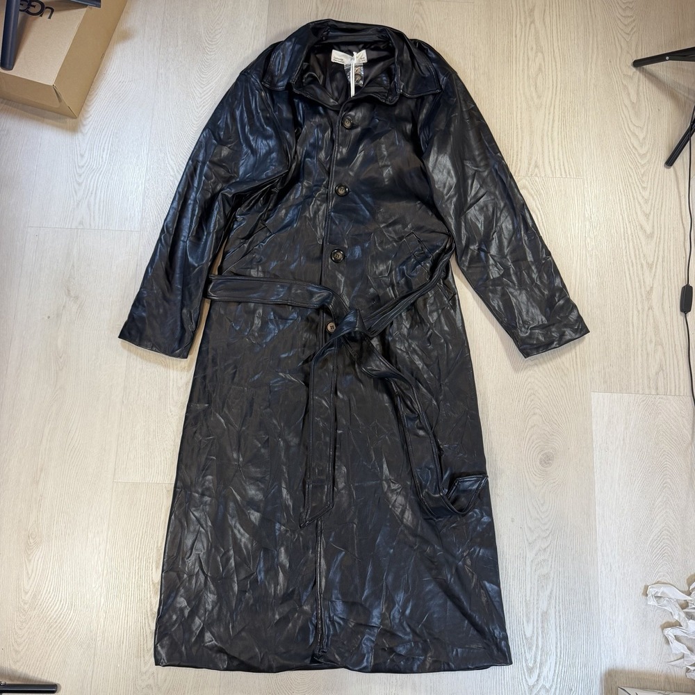 California Arts And Recreation Board Trench Coat Vegan Leather Small